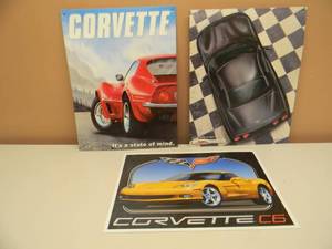 3 CHEVROLET CORVETTE TIN SIGNS - NICE - SEE PICTURES