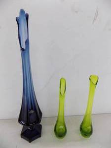 3 - Viking Hard Made Glass Vases