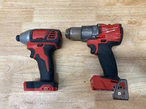 lot 11 image: MILWAUKEE M18 18-Volt Lithium-Ion Cordless 14 in. Hex Impact Driver (Tool Only) with M18 FUEL 18-Volt Lithium-Ion Brushless Cordless 12 in. Hammer DrillDriver (Tool-Only)