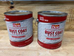 lot 92 image: DO IT BEST Lot of 2- Rust Coat Enamel, BRIGHT RED RUST ENAMEL (1 gal each)