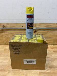 lot 88 image: RUST-OLEUM Case of 12- M1600 Solvent-Based Precision-Line Inverted Marking Paint Aero, High Vis.Yel