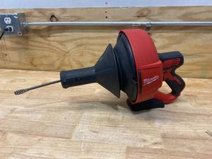 lot 30 image: MILWAUKEE M12 12-Volt Lithium-Ion Cordless Drain Snake Auger With 516 in. x 25 ft. Cable, & 5 Gal. Storage Bucket (Tool Only)