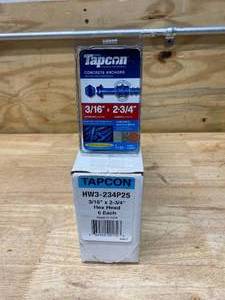 lot 41 image: BUILDEX Case of- 316 x 2-34 Tapcon Concrete Anchors (150 anchors)