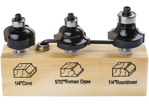 lot 43 image: IRWIN TOOLS 1901046 Marples Decorative Edge Router Bit Set (3 Piece)