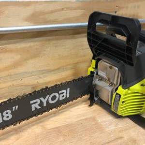 lot 50 image: RYOBI 18 in. 38cc 2-Cycle Gas Chainsaw with Heavy Duty Case