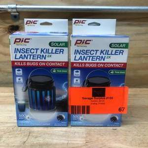lot 67 image: LOT OF 2 PIC Solar 2-In-1 Insect Killer Lantern