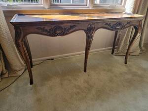 lot 3 image: Breathtaking Carved Mahogany Console Table