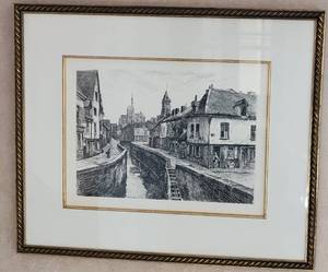 lot 52 image: Amazing French Fine Art Etching Prints by Leopold Robin, pair