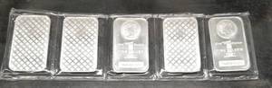 5 TROY OZ .999 FINE SILVER (5 X 1oz BARS) SEALED