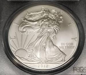 2012-S AMERICAN SILVER EAGLE MS70 PCGS FIRST STRIKE