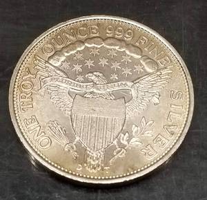 1 TROY OZ .999 FINE SILVER FLOWING HAIR DESIGN