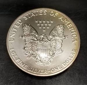 1991 AMERICAN SILVER EAGLE 1 TROY OZ .999 FINE SILVER DOLLAR