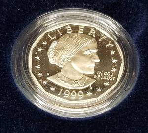1999 PROOF SUSAN B ANTHONY US DOLLAR ORIGINAL PACKAGING