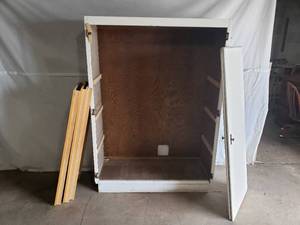 White Wooden Storage Cabinet with Shelves