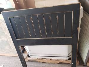 Black Distressed Headboard
