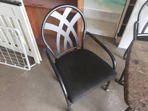 3 Black Rolling Chairs