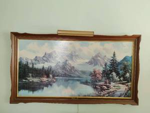 Framed Art Mountain Lake By F. Imhof
