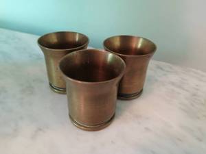 Three Large Shell Casing Shot Glasses