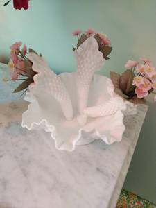 Vintage Milk Glass Epergne