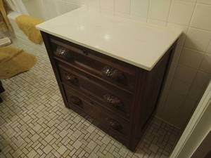 Old Marble Top Chest Of Three Drawers