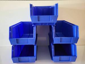lot 52 image: Five Blue Hang & Stack Storage Bins