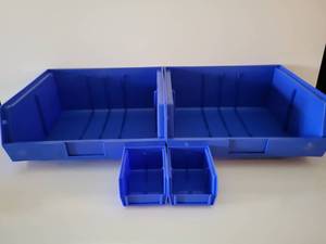 lot 58 image: Four Blue Shelf Bins