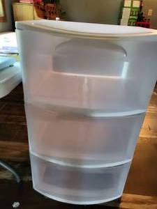 lot 79 image: Three Drawer Plastic Storage Container