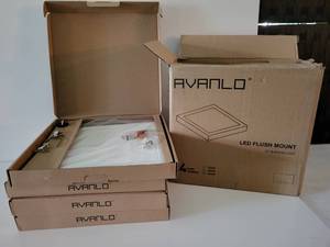 lot 99 image: AVANLO-LED Flush Mount--12 Slim Disk Light---Possibly Vintage