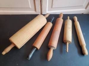 Five Old Wood Rolling Pins