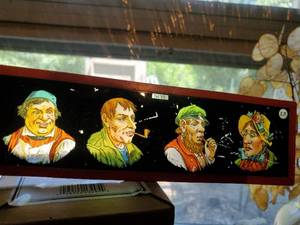 Pair Of Magic Lantern Glass Color Slides