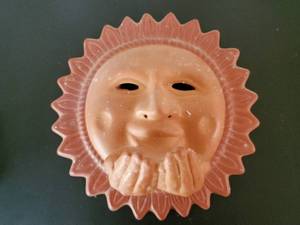 Vintage Pottery Wall Hanging Sun