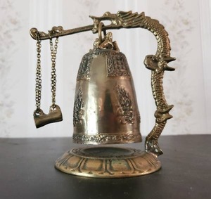 Vintage Brass Or Similar Material Dragon Bell