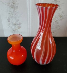 Two Small Hand Blown Glass Vases