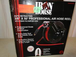 lot 8 image: Iron Horse Auto Retracting Air Hose Reel