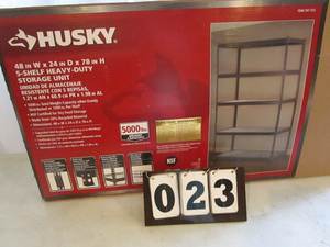 lot 23 image: Husky Heavy Duty 5 Shelf Storage Unit