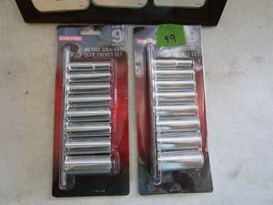 lot 49 image: Ultra Steel 9 pc Deep Socket Sets