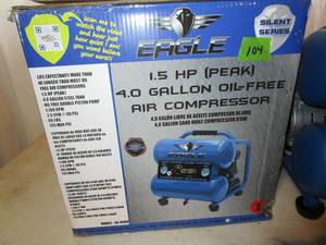 lot 104 image: Eagle Silent Series 4 Gallon Air Compressor