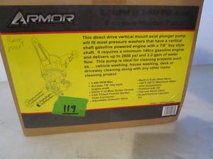 lot 119 image: Armor Pressure Washer Pump - 2600 psi