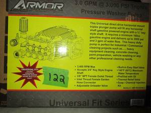 lot 122 image: Armor Pressure Washer Pump - Triplex