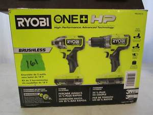 lot 161 image: Ryobi Cordless 2pc Combo Kit