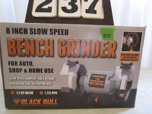 lot 237 image: Black Bull 8 Slow Speed Bench Grinder