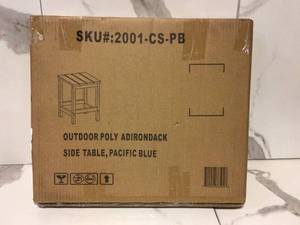 lot 99 image: WESTIN OUTDOOR MASON Pacific Blue Poly Outdoor Adirondack Side Table