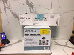 lot 37 image: Lot of light vanity fixture and semi flush mount customer return see pictures