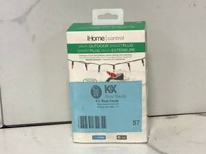 lot 57 image: iHome Flow 2-Outlet Smart Outdoor Plug, Black