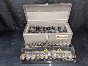 lot 149 image: Vermont American 16 All Purpose Toolbox w Socket Set
