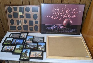 lot 316 image: Pair of Collage Frames, Framed Floral Print by Jim Shick Photography and Empty Frame