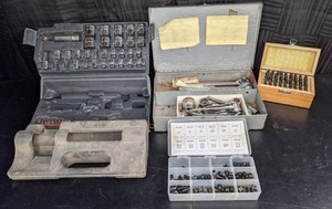 lot 40 image: Assorted Tool Lot Wrenches, Fastenal Set Screws, and Number and Letter Punch Set