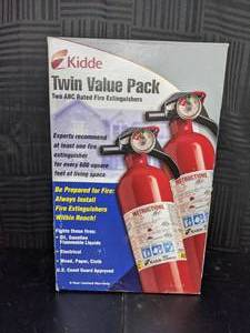 lot 34 image: NEW Kidde Twin Value Pack of Fire Extinguishers