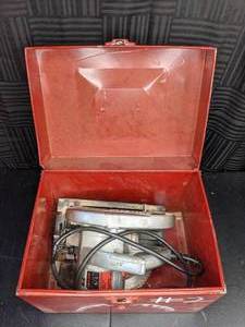 lot 101 image: SKILSAW with Red Storage box and Two Saws Plus Tools to Replace