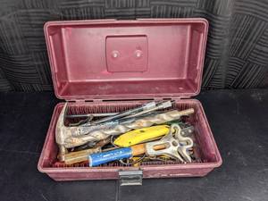 lot 99 image: Flambeau Toolbox w Various Tools